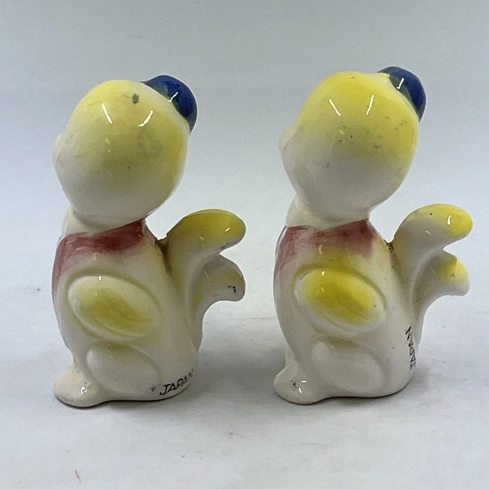 Dapper Duck Chalkware MCM Anthropomorphic Kitschy Japan 50s Shelf Decor Set